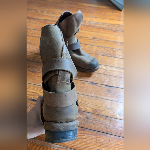 Jeffrey Campbell Free People Brit Intentionally Distressed Brown Leather Boots 9 - Picture 5 of 12